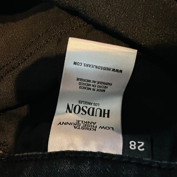 Hudson Krista Low Rise Ankle Jeans Skinny Black - 28 - Picture 4 of 6